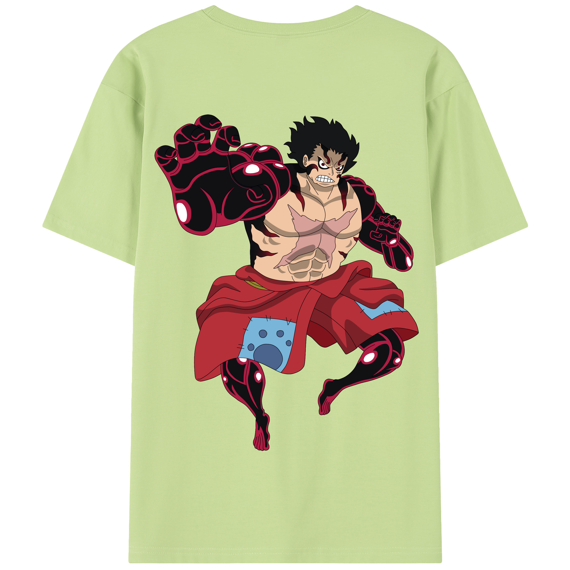 ワンピース モンキー・D・ルフィ ONE PIECE Monkey D. Luffy 綿100％半袖Tシャツ（背面プリント）